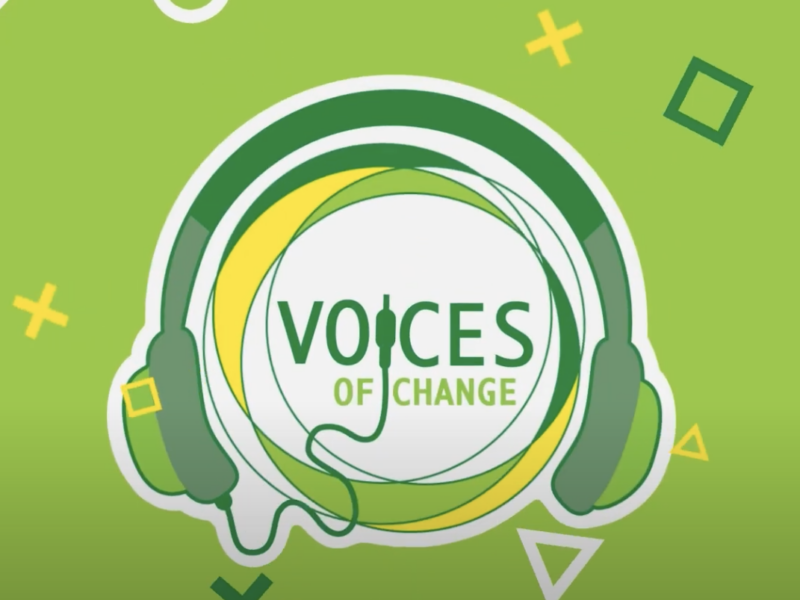 An image of the logo for the podcast Voices of Change. Nick Seebruch, rabble's editor, was a guest on a recent episode.